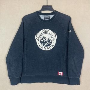 Roots Graphic Pullover Sweatshirt‎ Mens S Black Round Neck